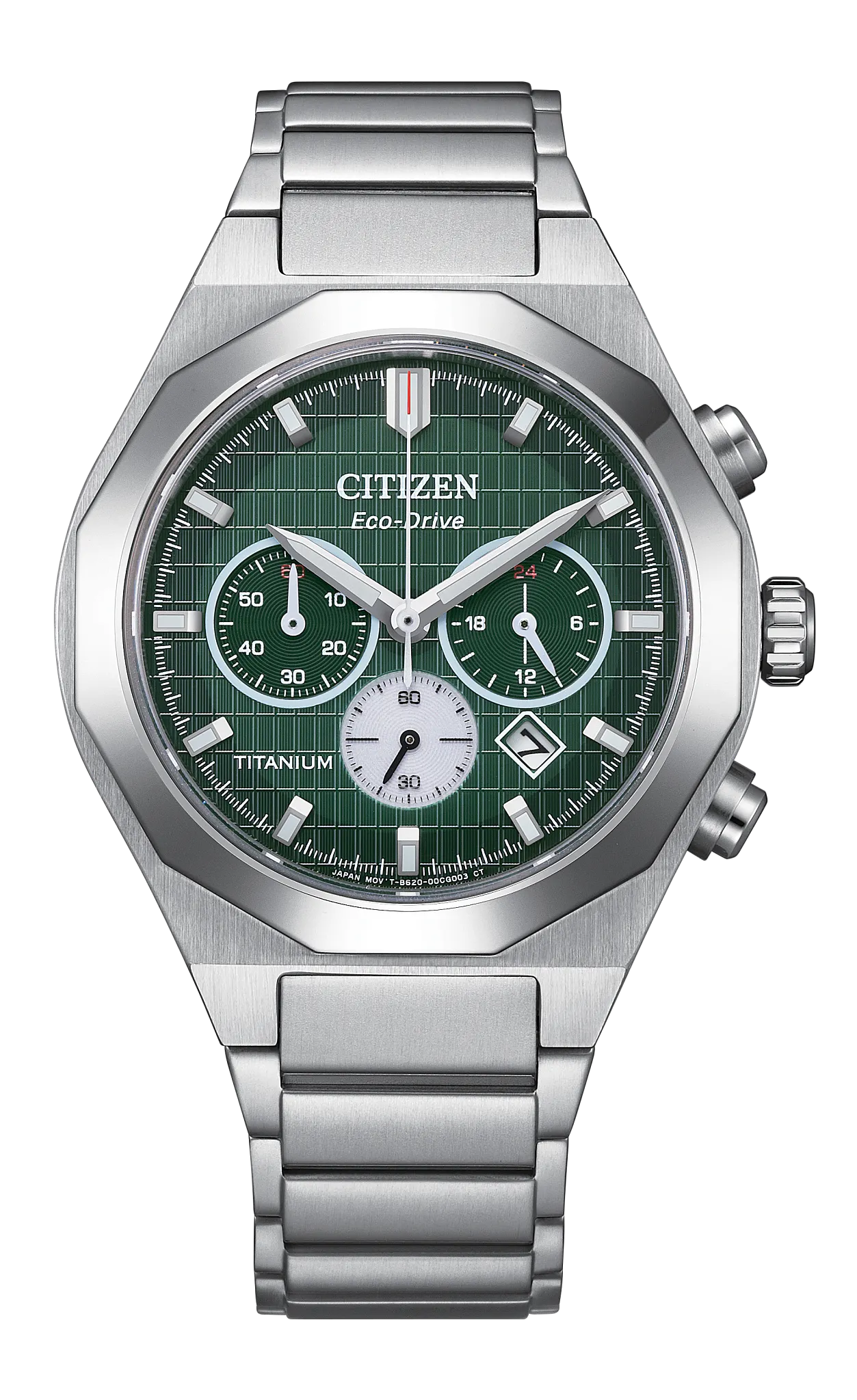 Zenshin Senkei Green Dial Super Titanium Bracelet CA4691-59X | CITIZEN